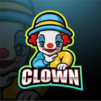 création de logo esport petit garçon clown vecteur