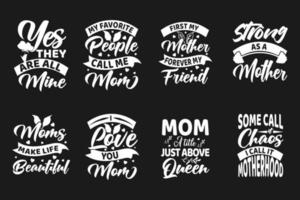 typographie de la fête des mères lettrage vente chaude t shirt design bundle vecteur