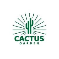 cactus éco jardin logo concept illustration vectorielle