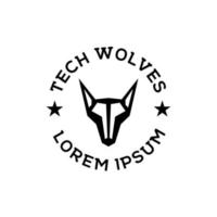 l'illustration vectorielle de loup technologie logo concept vecteur