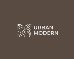ligne moderne urbaine carte géographie logo concept illustration vectorielle vecteur