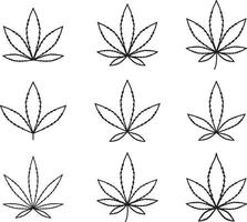 icône isolée de vecteur de cannabis. illustration vectorielle. signe de cannabis huile de chanvre. jeu d'icônes de marijuana. icône de cannabis vecteur d'icône de mauvaises herbes.