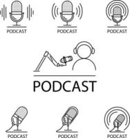 icône de podcast isolé sur fond blanc. icône de podcast symbole de podcast tendance et moderne pour le logo, le web, l'application, l'interface utilisateur. signe simple d'icône de podcast. vecteur