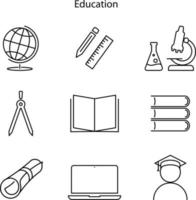 icône de l'éducation isolé sur fond blanc de la collection de l'éducation. icône de l'éducation symbole de l'éducation à la mode et moderne pour le logo, le web, l'application, l'interface utilisateur. simple signe d'icône. icône vecteur plat