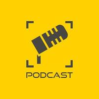création de logo de podcast vecteur
