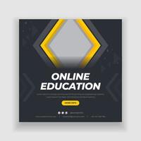 bannière carrée d'éducation en ligne. adapté à la bannière éducative et au modèle de publication sur les réseaux sociaux vecteur