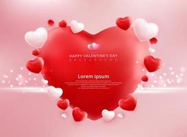 fond de vente saint valentin avec motif coeur ballons. illustration vectorielle. fond d'écran, dépliants, invitation vecteur