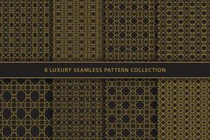 ensemble de modèles sans couture de style islamique de luxe graphique vectoriel de collection