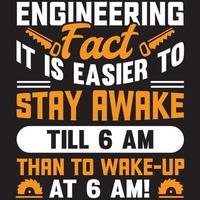 fait technique, il est plus facile de rester éveillé jusqu'à 6 heures du matin que de se réveiller à 6 heures du matin vecteur