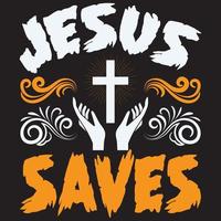 Jésus sauve la conception de t-shirt vecteur