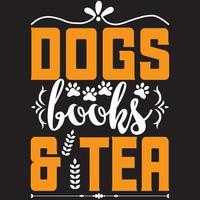 chiens livres et thé vecteur