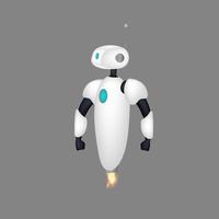 robot volant blanc. grand chat bot. bon pour la conception d'applications. vecteur. vecteur