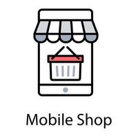 concepts de magasin mobile vecteur