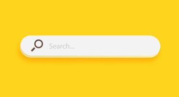 élément de conception de barre de recherche isolé sur fond jaune. barre de recherche pour l'interface utilisateur. illustration vectorielle. vecteur