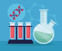 trois icônes de laboratoire d'adn vecteur