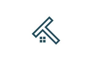 lettre t logo maison, immobilier, graphique vectoriel de conception de style monogramme