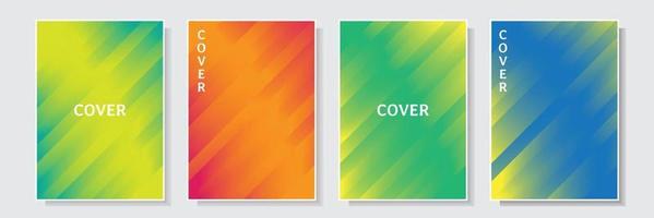 couverture colorée moderne modèle de gradation abstraite ensemble de conception minimale illustration vectorielle de fond de collection vecteur