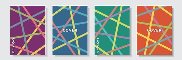 couverture de style abstrait moderne à rayures art design set collection fond coloré illustration vectorielle vecteur