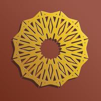 mandala élégant cercle or luxe conception de vecteur de couleur
