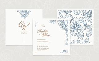 modèle d'invitation de mariage élégant vecteur