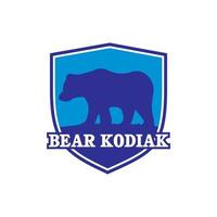 logo ours kodiak, logo animal sauvage vecteur