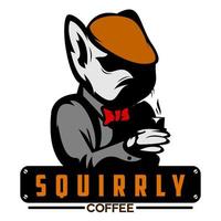logo café écureuil vecteur