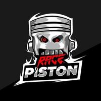 logo de mascotte de course de piston vecteur