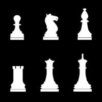 pièces d'échecs icône couleur blanche vecteur
