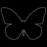icône de contour blanc papillon vecteur
