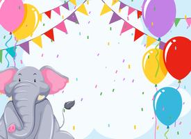 Éléphant sur le modèle d&#39;anniversaire vecteur