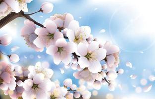 fleur de cerisier blanc dans le concept de printemps vecteur