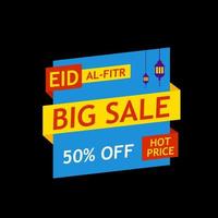 conception de vente bleue eid mubarak. illustration vectorielle vecteur