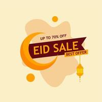 étiquette et autocollant de conception de vente eid mubarak avec 70% de réduction vecteur