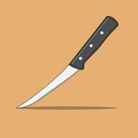illustration d'icône vectorielle de couteau de boucher. vecteur de couteau de cuisine. style de dessin animé plat adapté à la page de destination web, à la bannière, au dépliant, à l'autocollant, au t-shirt, à la carte