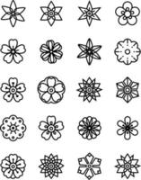 icône de ligne de conception de fleurs vecteur