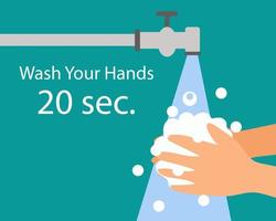 lavez-vous le concept des mains. vecteur