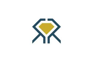 lettre r diamant logo design graphique vectoriel