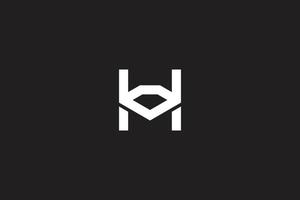simple lettre h diamant combiné, design de logo moderne et élégant vecteur