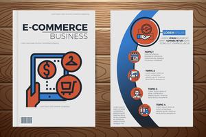 Modèle de couverture de livre de commerce électronique vecteur