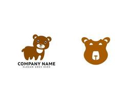 ensemble de modèle de conception de logo vectoriel ours