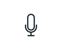 microphone dessin au trait icône vecteur logo modèle illustration conception