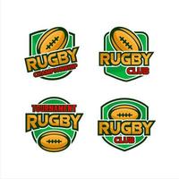 collection de logos de tournoi de club de rugby vecteur