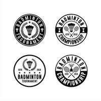 jeu de vecteur de logo de tournoi de badminton