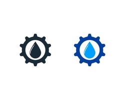 goutte d'eau engrenage icône vecteur logo modèle illustration design
