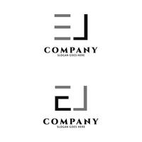 ensemble de lettre initiale ej icône vecteur logo modèle illustration design