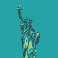 statue américaine de la liberté, ville de new york pour la sculpture d'affiches, illustrations. symbole américain. vecteur