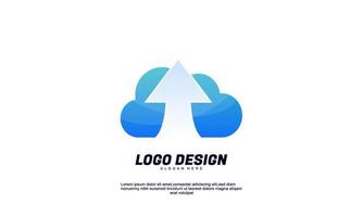 vecteur de stock abstrait nuage créatif et flèche pour modèle de conception de couleur dégradé d'entreprise ou d'entreprise
