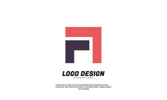 logo d'idée créative abstraite stock pour les affaires de finance d'entreprise et la construction d'un modèle de conception coloré vecteur