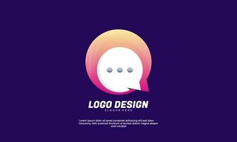 vecteur de stock abstrait dégradé coloré chat logo design illustration vectorielle
