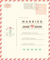 Modèle de carte d&#39;invitation de mariage Vintage vecteur